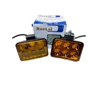 Đôi đèn led trợ sáng ô tô 6 bóng RUNLAI. Điện 12v và 24v dùng chung