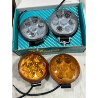 Đôi đèn led trợ sáng ô tô RUNLAI  7 mắt tròn. Điện 12v và 24v dùng chung