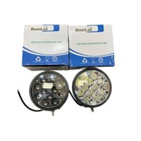 Đôi đèn led trợ sáng ô tô RUNLAI 12 mắt tròn. Điện 12v và 24v dùng chung