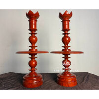 Đôi đèn nến, cặp đèn nến thờ phong thủy trang ttris không gian thờ cúng gỗ hương