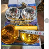 Đôi đèn trợ sáng _đèn lùi , đèn gầm sáng 12v -24v ô tô , máy công trình , xe máy(01 đôi) thay được bóng. đèn tròn inox