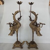 Đôi hạc cưỡi rùa bằng đồng Cặp Hạc Thờ Cúng