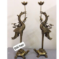Đôi hạc thờ bằng đồng nguyên chất hàng đúc thủ công màu giả cổ 2 công nghệ - Đại Bái 555
