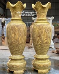 Đôi Lọ Lục bình cao 1m7 gỗ Cẩm Vàng loại 1 hàng đẹp tuyển chọn vân víp