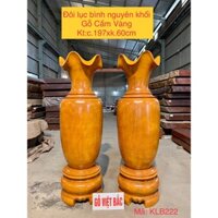 Đôi lục bình nguyên khối 100% gỗ Cẩm Vàng-Gỗ Việt Bắc
