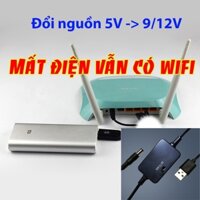 Đổi nguồn điện áp 2 trong 1; Từ 5v thành 9v - 2A hoặc 5V thành 12v - 1,5A (dùng cho modem Wifi)