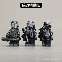 Đội tấn công đặc biệt chống khủng bố mới, nhân vật mini quân đội SWAT, bộ đồ chơi xây dựng cho bé trai