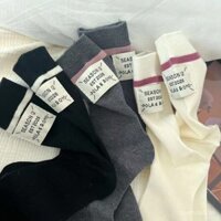 Đôi tất cặp mới cho phụ nữ, mùa thu đông ấm áp, nhãn gót màu sắc, phong cách Ins, gió đại học, tất nữ Hàn Quốc, tất kim đôi