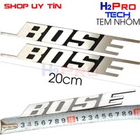 Đôi Tem loa dùng cho loa Bose H2Pro kim loại Nhôm dài 19.5cm, logo loa dành cho loa Bose cứng cáp, giá rẻ ( 2 tem loa )