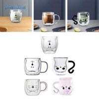 Đôi Tường Cách Nhiệt Cốc Thủy Tinh Uống Động Vật Sáng Tạo Trà Cà Phê Cho Nữ Quà Tặng Sinh Nhật Ngày Lễ Tình Nhân