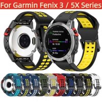 Đối với garmin fenix 5x plus fenix 3 hr sapphire quickfit dây đeo đồng hồ hai màu với khóa đôi và dây đeo silicon