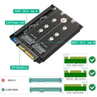 Đối với m.2 nvme sata ssd b key / b & m key ssd sang sff-8639 u.2 bộ chuyển đổi bộ chuyển đổi 2 trong 1 cho ngff m.2 key m 2230 2242 2260 2280 ssd