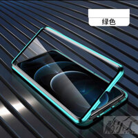 Đối với Samsung A12 A13 A15 A16 A26 A52 A53 A14 A34 A54 5G Trường hợp điện thoại từ tính hai mặt kính cường lực từ kim loại lật