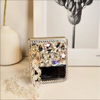 Đối với samsung zflip 3 zflip 4 vỏ điện thoại thời trang rhinestone bear