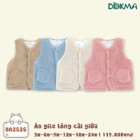DOKMA Áo gile lông cừu cài giữa cho bé