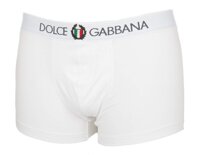 Dolce & Gabbana Men's Boxer Trunk with Sport Crest in White