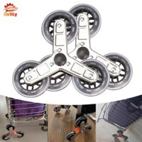 Dolity 2 Miếng Xe Đẩy Tam Giác Bánh Xe Cầu Thang Di Động Thép Không Gỉ Nhẹ Chống Trơn Trượt Cho Xe Mua Sắm