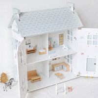 Doll House - Nhà búp bê trắng Phong cách Châu Âu cho bé (Cao59.5cm) | Đồ chơi gỗ