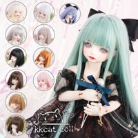 【doll wig】Tóc giả bjd mũ tóc búp bêsd 1/3 1/4 1/6 khối lượng dài thẳng dài phổ quát với tóc mái ở khối lượng trung bình dw002