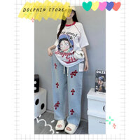 [DOLPHIN BIGSIZE] - Set áo thun kèm quần jeans bigsize - set đồ nữ bigsize
