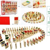 Domino gỗ 100 chỉ tiết, ảnh cờ các nước(trò chơi cho các bé)