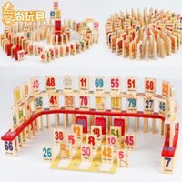 Domino học toán 100 miếng đồ chơi gỗ vừa học vừa chơi