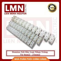 Domino Nối Dây Loại Nhựa Trắng (Vĩ = 10 Cây) Đủ Kích Thước Từ 4mm2 - 25mm2 Loại Tốt Đài Loan