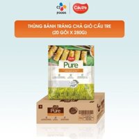 [Đơn 5/2 giao trước Tết] [Tiết kiệm] Thùng 20 gói bánh tráng cuốn chả giò Cầu Tre PURE (loại dai ngon) - Gói 280g