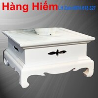 Đôn chân loa vuông kỷ đế trơn màu trắng cao 16cm