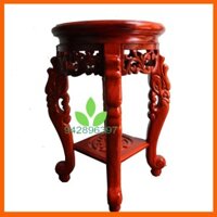 Đôn chân rồng kê tượng, bình hoa gỗ gụ mặt 32cm cao 40,50,60