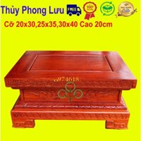 Đôn đế chiện chân loa chữ nhật gỗ hương cao 20cm