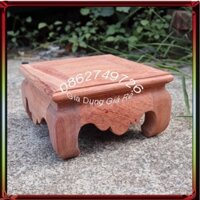 Đôn đế vuông trơn kê đồ gỗ hương cao 9cm