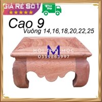 Đôn đế vuông trơn kê đồ gỗ hương cao 9cm