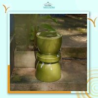 Đôn eo chữ i màu xanh bơ, đôn kê chậu hoa, đôn hình cối, ghế ngồi - Vườn Nhà Gốm