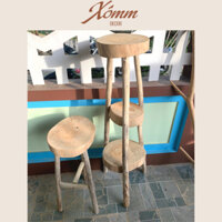 Đôn ghế gỗ tự nhiên, ghế đẩu, kệ gỗ trang trí decor phong cách vintage