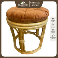 Đôn ghế mây papasan tự nhiên cao cấp decor ban công ngồi thư giãn đọc sách, trang trí phòng khách_dn/RELAX HAVEN