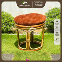 Đôn ghế papasan mây tự nhiên cao cấp dùng ngồi gác chân thư giãn đọc sách decor ban công phòng khách_đn/RELAX HAVEN