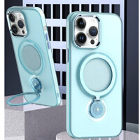 Đơn giản 360° Giá Đỡ Xoay Từ Tính Ốp Lưng Điện Thoại IPhone 16 Pro Max 15 14 Plus 13 12 11 Mạ Ống Kính Lỗ Bao Sạc Không Dây Vỏ Chống Sốc