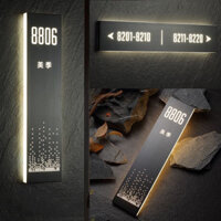 Đơn giản Dạ Quang Số Nhà Khách sạn Biển Số Căn Hộ Chân Tắm Làm Đẹp Hộp Đèn led Phòng Thép không gỉ Biển Số