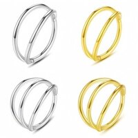 Đơn Giản Đơn Giản Thép Không Gỉ Hai Vòng Tròn Đồng Bằng Nhẫn Mũi Sáng Tạo Tính Khí Độc Đáo Niche Unisex Mũi Nhẫn Trang Sức 0105