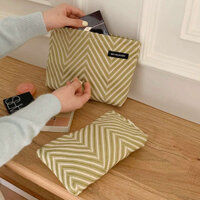 Đơn giản Hình Học Sọc Túi Đựng Mỹ Phẩm Di Động Chăm Sóc Da Sản Phẩm Túi Bảo Quản Du Lịch Kinh Doanh Chuyến Đi Vệ Sinh Túi Đựng Tiền Xu Ly Hợp