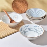 Đơn Giản Nhật Bản ramen Lớn Bát Mì Ăn Liền Hộ Gia Đình Internet Người Nổi Tiếng Bộ Đồ Ăn ramen Sứ Bát Thương Mại Mũ Canh Bát 8 Inch