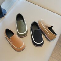 Đơn giản phù hợp cho bé gái bé trai Giày lười da đế mềm đế mềm thoải mái cho trẻ em Giày lười 2-6 tuổi