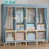 Đơn giản tủ quần áo nhà phòng ngủ vải lắp ráp tủ quần áo vải cho thuê khung thép dày lưu trữ treo tủ quần áo