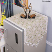 Đơn Giản Tua Rua Ren Vải Chống Bụi Vải Lanh Cotton Cửa Đơn Cửa Đôi Tủ Lạnh Chống Bụi Bao Máy Giặt