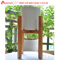 ĐÔN GỖ ĐỂ CÂY CẢNH TRANG TRÍ NHÀ CỬA, ĐÔN GỖ ĐỂ CHẬU HOA BẰNG GỖ THÔNG ĐẸP-02 - 25cmx25cmx40cm