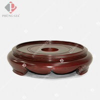 Đôn gỗ gụ chỉ trơn đế bát hương, kỷ tròn nước sơn PU bóng đẹp đường kính từ 5-15cm - Đường kính 5cm