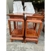 Đôn gỗ trang trí-Đôn đèn 2 tầng,đế kê đèn gỗ hương cao 60 và 80 cm mặt vuông 30 cm