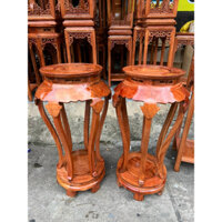 Đôn gỗ trang trí- Đôn trơn lá trầu gỗ hương cao 70 mặt 30 cm