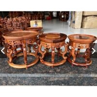 Đôn gỗ tròn cao cấp Mặt 18cm x Cao 19cm